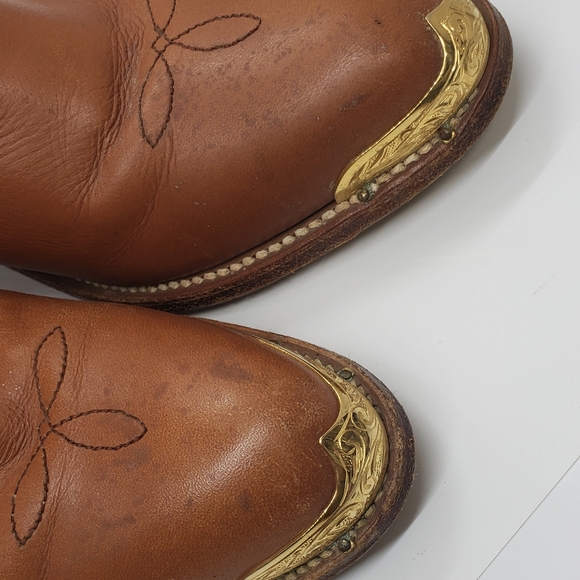 Vintage Frye USA Made Leather Cowboy Boots Size 10 - Picture 9 of 11